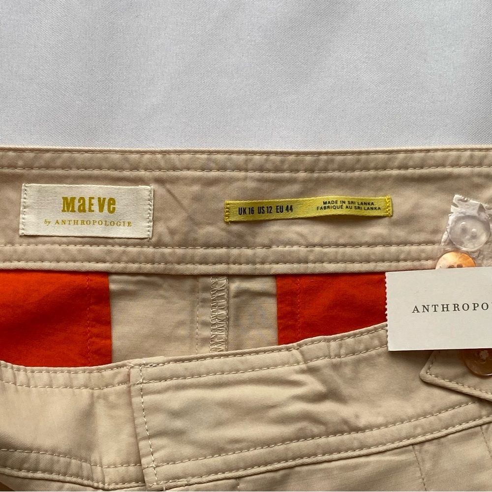 NWT Maeve by Anthropologie Neutral Utility Barrel Trouser Pants Size 12 - Picture 10 of 16